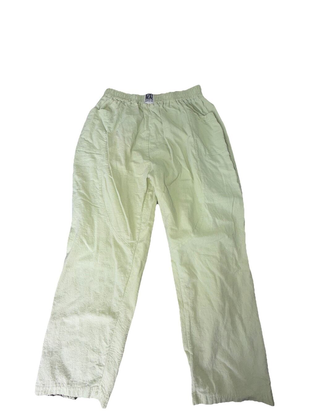 Stay Real Women’s Cotton Linen Cropped Lounge Retreat Yoga Mint Green Sz 3x E35